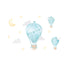 Hot Air Balloon Blue - Wall Decal Sticker